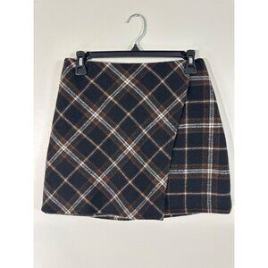 Hollister Black & Brown Plaid Ultra High-Rise Mini Skirt S